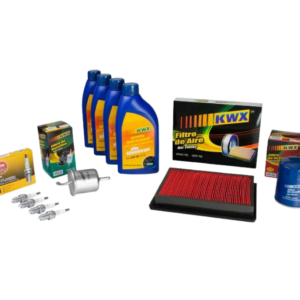 Kit de Afinación Nissan Tsuru 4L 1.6 2009 al 2017 con Aceite Alto Kilometraje, Bujías NGK y Filtros KWX.